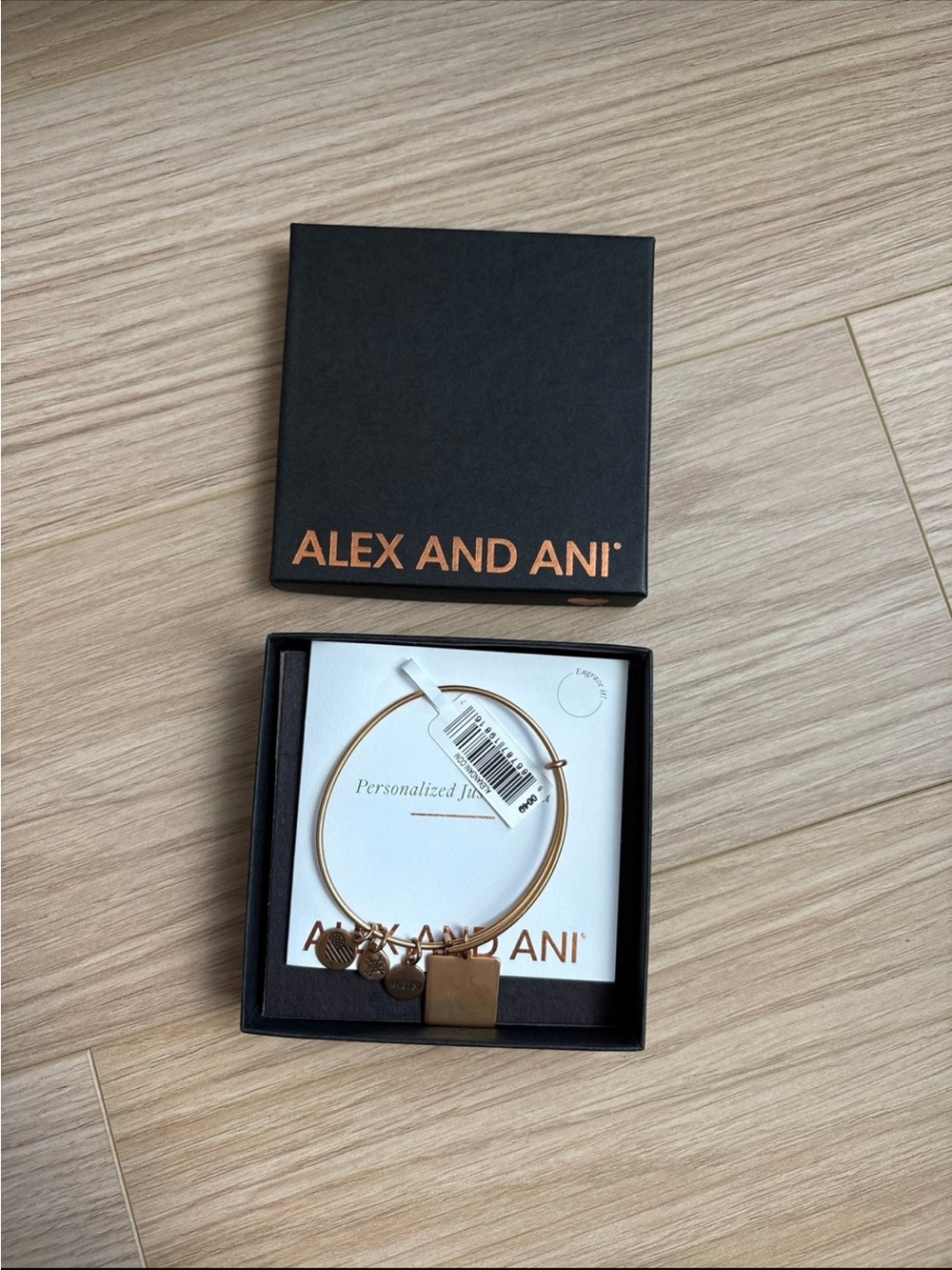 Alex and Ani Square Charm Bracelet